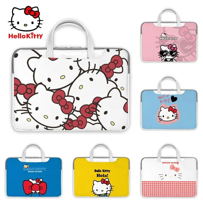 Hello Kitty Kawaii Laptop Sleeves 12 13 14 15 15.6 Inch Cover Laptops Carrying Bags for Macbook Air Pro 13 PC Lenovo Magicbook