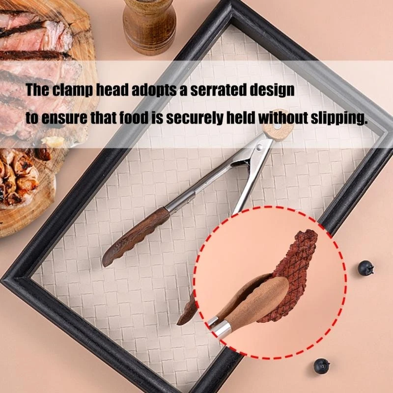 

Durable Walnut Tongs Salad Tongs Wooden Cookware for Cooking and Kitchen Use Stainless Steel Head for Easy Handling