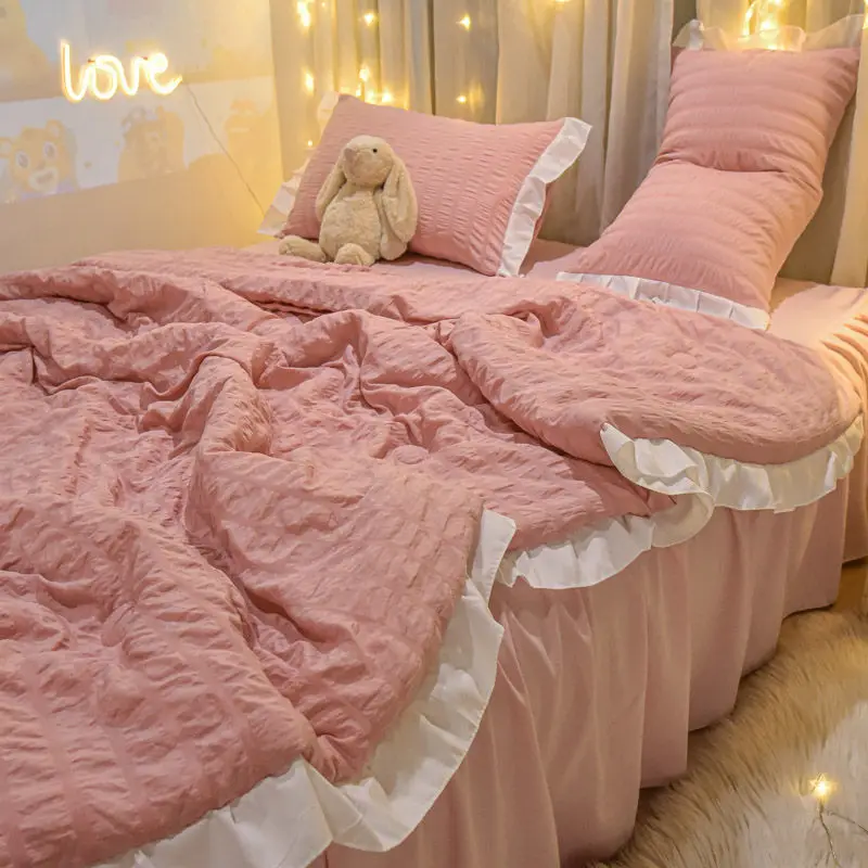 Princess Style Summer Cool Quilt Bed Skirt Style Summer Quilt Student Dormitory Single Person Thin Air Conditioning Quilt