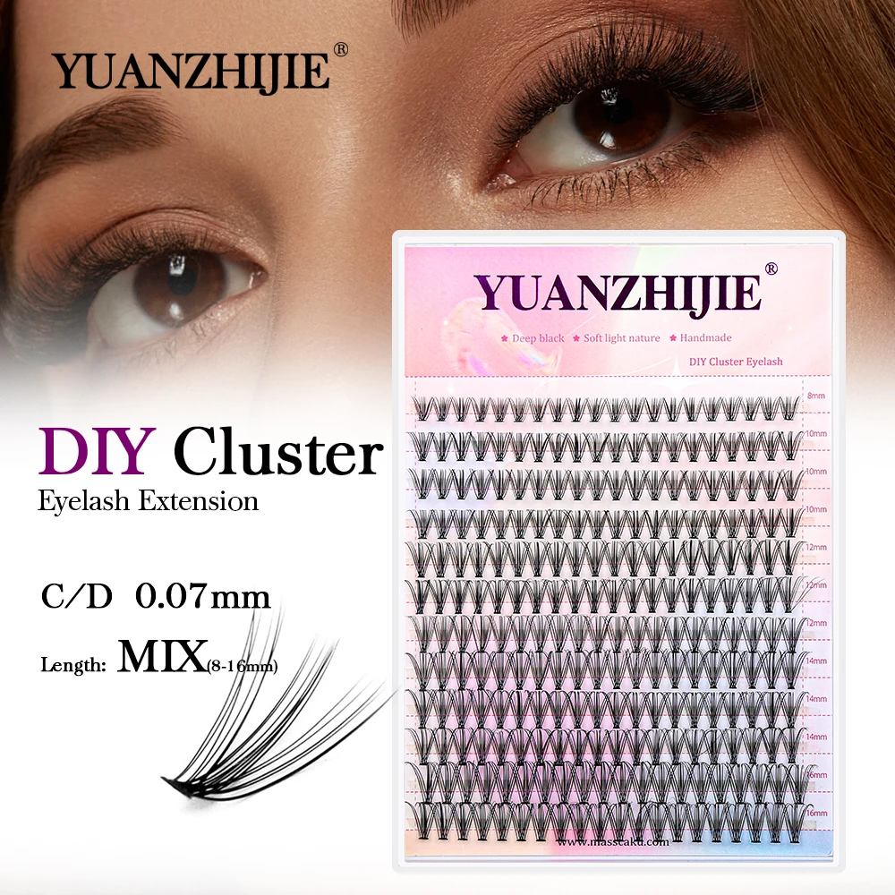 

Wholesale Professional Individual False Eyelash Extension Super Thin Band Soft Wispy Natural Look Reusable DIY Segmented Lashes