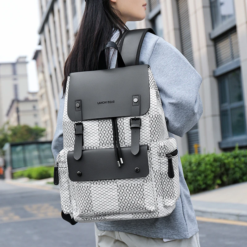 New Fashion Glossy Solid PU Youth Backpacks Versatile Hasp Portable Backpacks for Women High Quality Large Capacity School Bags