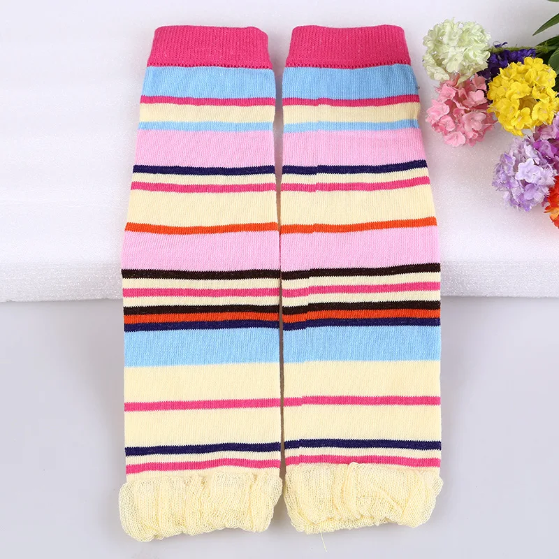 Cupcake Baby Leg Warmers for Girls Cartoon Cotton Socks Children Striped Hose Crawling Knee Pads Knitted Leggings Soft Sock