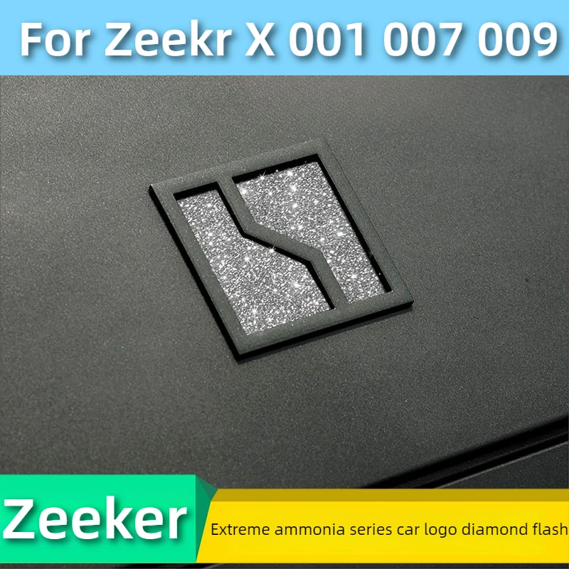 Fit For Zeekr X 001 007 009 7X Front Car Logo Diamond Decor Sticker Glitter Film Steering Wheel Modified Personalized Decal Auto