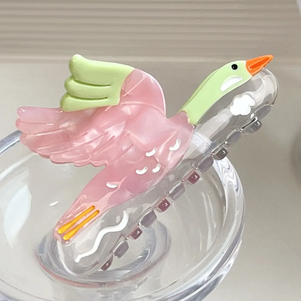 

Fashion Cartoon Wild Goose Shark Clip Vintage Hairpin Bird Hair Claw Non-slip Acetic Acid Acetate Shark Clip Daily