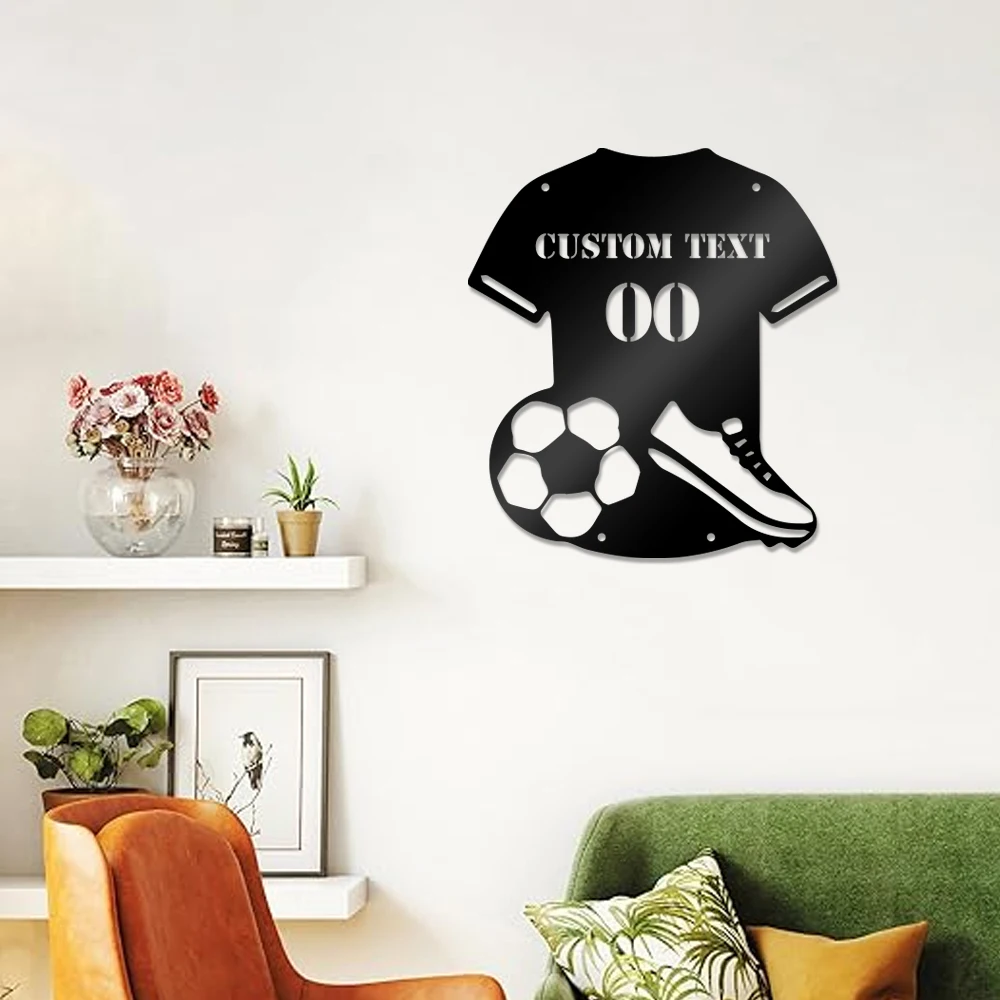 1 pc pretty soccer clothes Custom Name Metal Wall Signs Metal Plate Signs ,A must-have for home honour decoration.