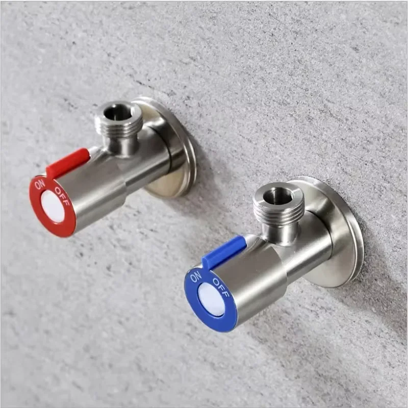 

Stainless Steel Hot Cold Inlet Valve Toilet Filling Angle Valves Sink Basin Water Heater Faucet for Kitchen Bathroom Accessories