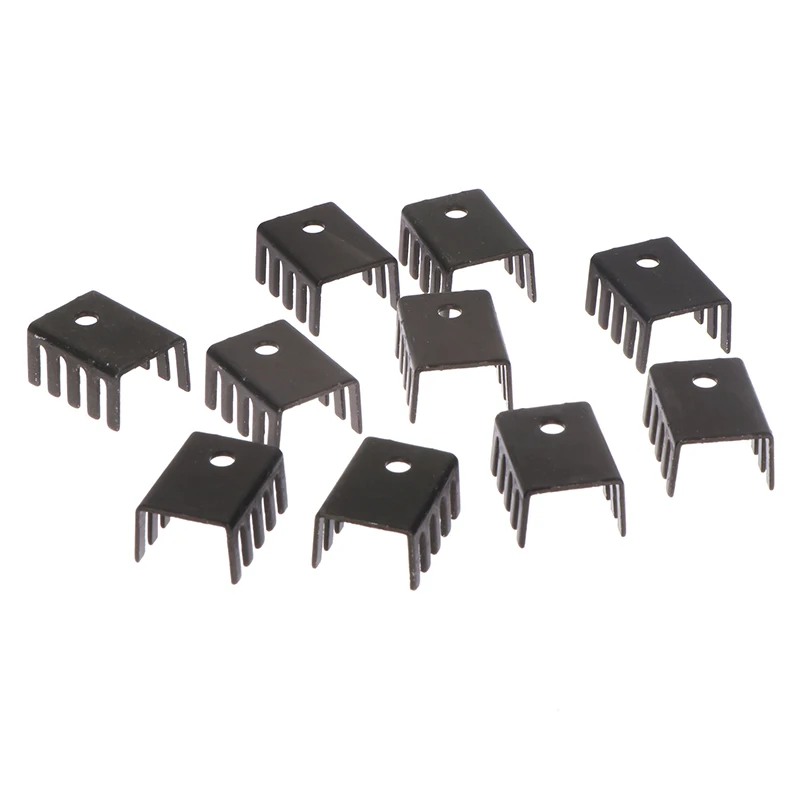 10Pcs TO-220 Aluminum Profile 7805 Heatsink 781 Radiator Heat Sink 19*15*10MM Aluminum Alloy Profile Cooler