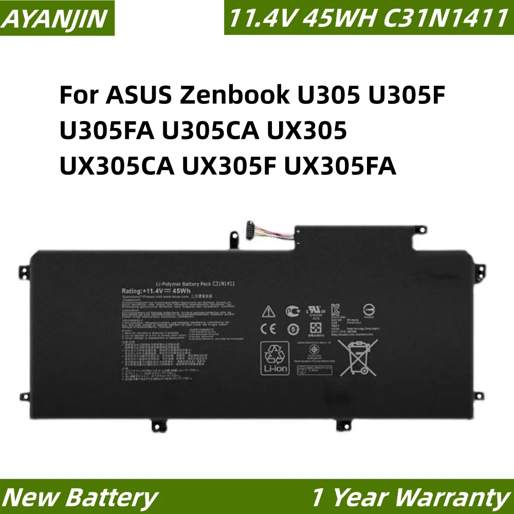 

C31N1411 11.4V 45Wh/3947mAh Laptop Battery For ASUS Zenbook U305 U305F U305FA U305CA UX305 UX305CA UX305F UX305FA