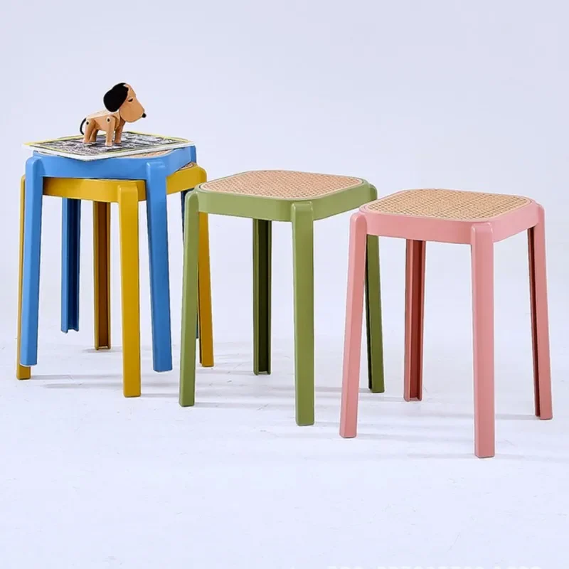 

Nordic Plastic Household Thickened Adult Stool Living Room Spare Round Stool