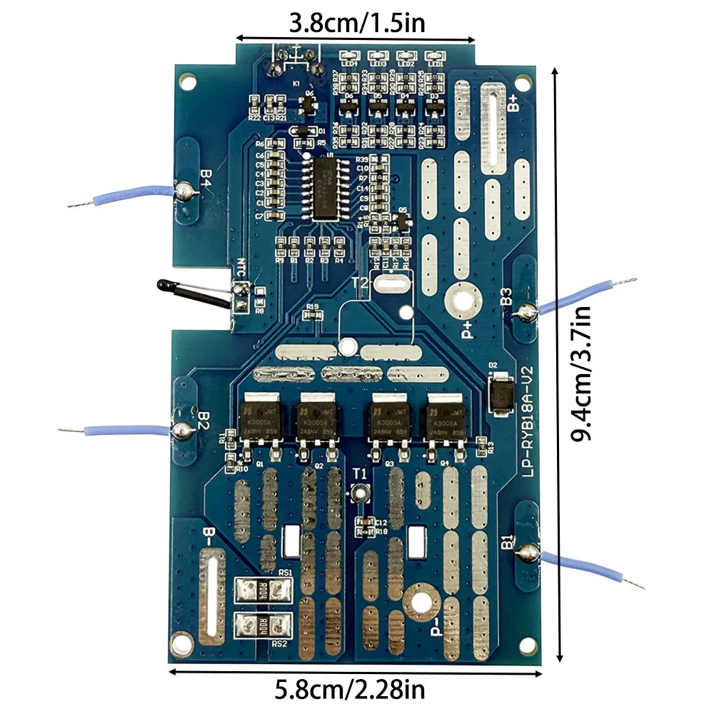 P108 Power Tool Parts for RYOBI 18V 10*18650 Li-ion Battery Plastic Case Charging Protection Circuit Board PCB BMS Box P103 P118