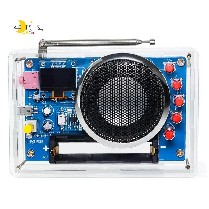 

AF95-HU-077 FM Radio DIY Kit OLED Display Battery Rechargeable Welding Practice Assembly Electronic Production Kit