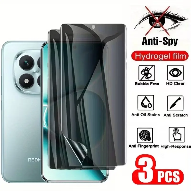 3 Stück Datenschutz-Hydrogel-Folie für Redmi 15C 14C 13C 12C 12R Note 15 Pro 5G 11 9 10S 15R Ohne Fingerabdruck-Entsperrung Displayschutzfolie