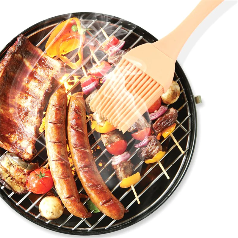 Silicone Oil Brush Barbecue Basting Brush Seasoning Sauce Cake Bread Butter Egg Heat Resistant Home Kitchen Baking Cooking Tools