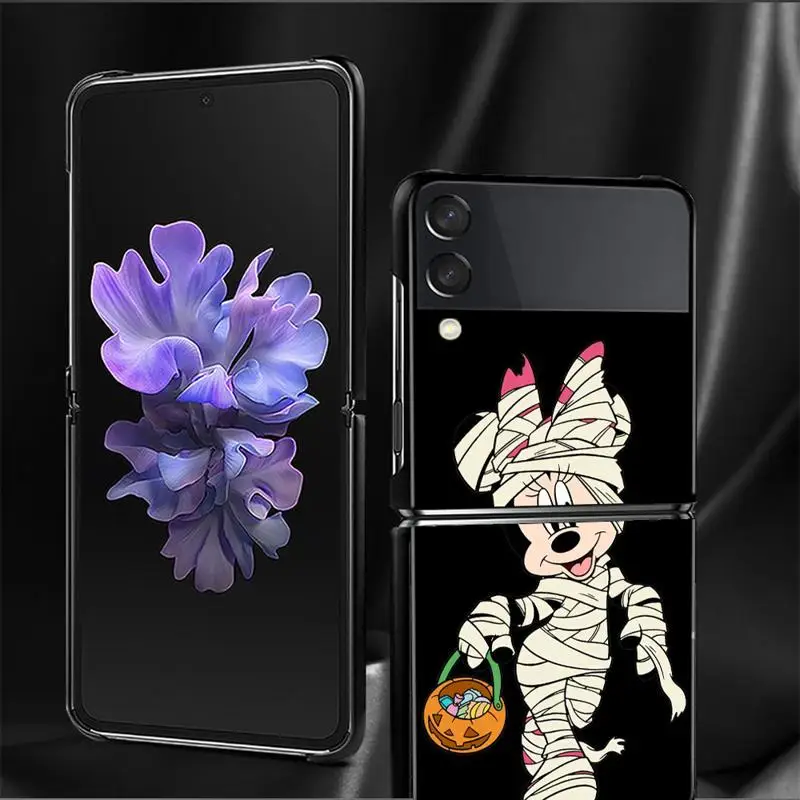 Case For Samsung Galaxy Z Flip 5 Z Flip 4 Z Flip3 5G Shell for Galaxy Z Flip Hard Cover Mickey Minnie Mummy Happy Halloween