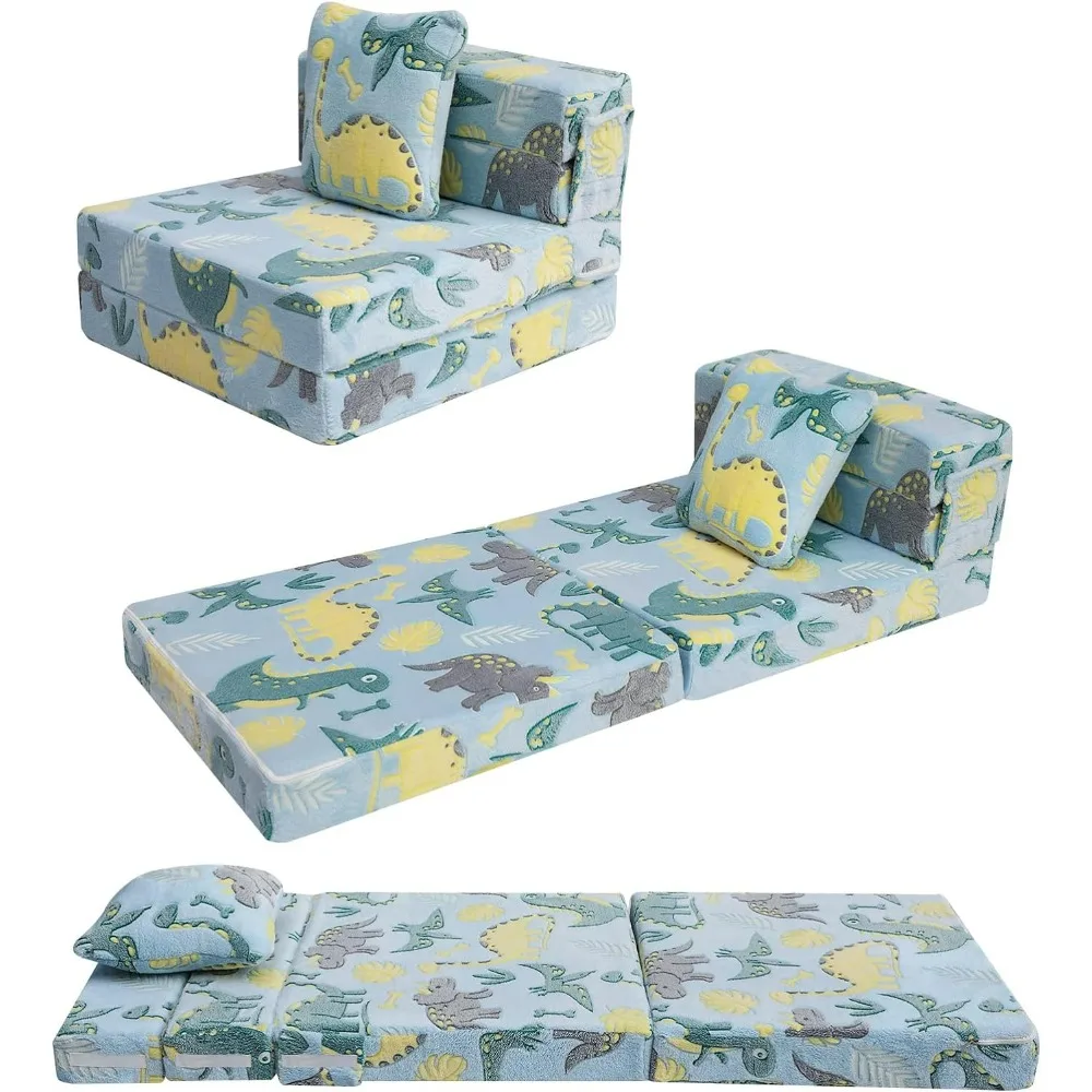

Folding Mattress for Kids, 4 Inch Tri Folding Mattress with Throw Pillow, Foldable Floor Bed for Playroom, Camping,