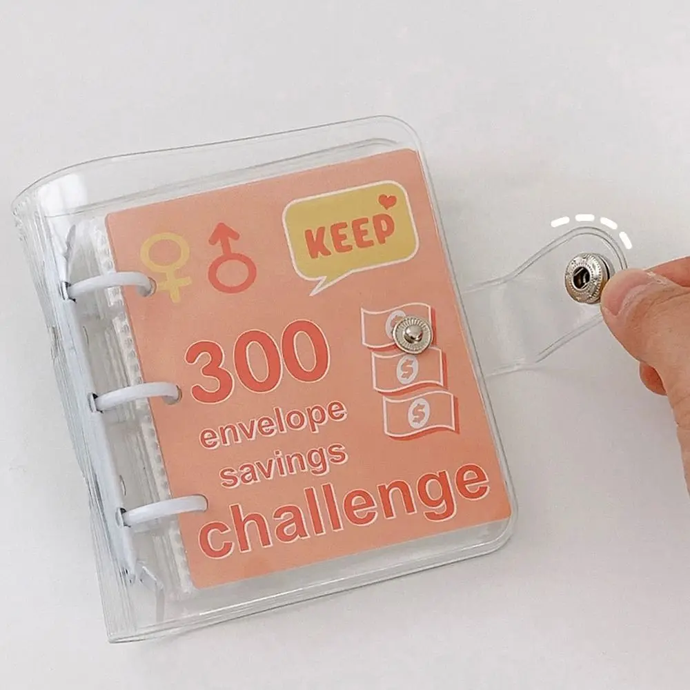 เครื่องผูกขนาดเล็กประหยัดเงินแบบท้าทายประหยัดเงินสมุดใบหลวมใช้ซ้ำได้พร้อมซองเก็บเงินสด