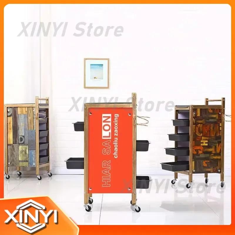 Retro Auxiliary Cart Drawers Trolley for Aesthetics Trolleys Wheels Cosmetic Salon Professional Utility Muebles Belleza Table