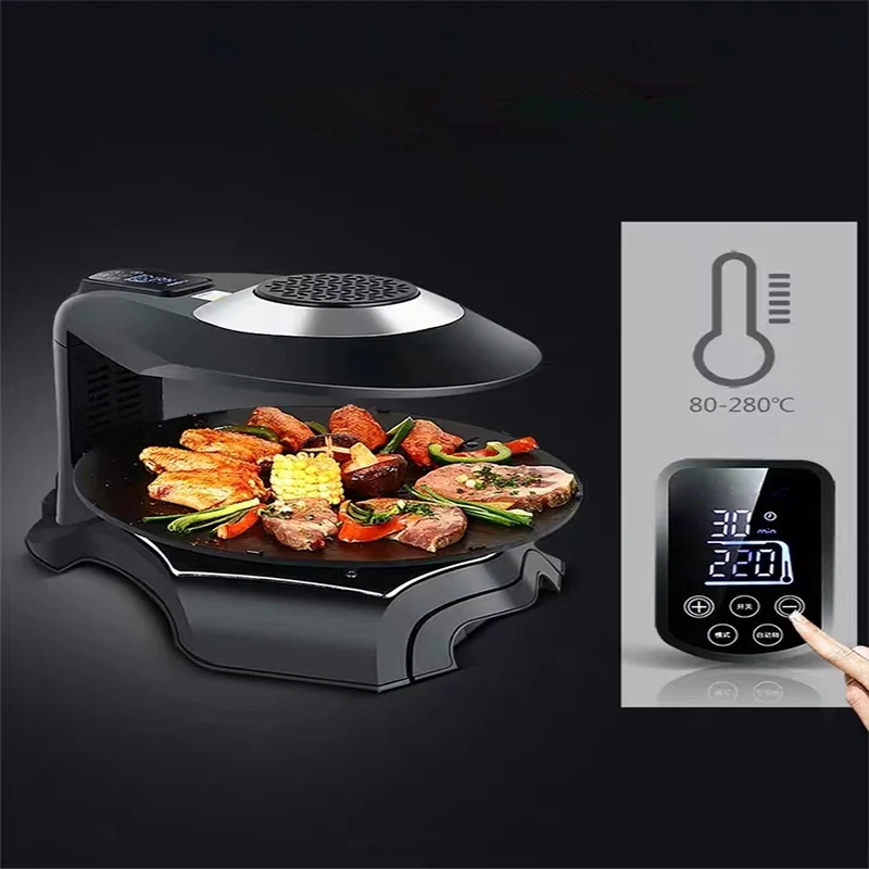 2024 New Arrivals Smokeless Korean Bbq Grill Non-stick Cooking Surface Electric Infrared Baking Pan