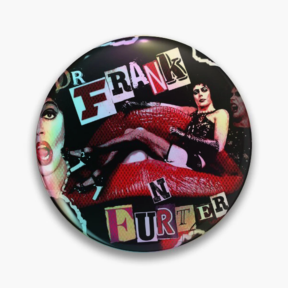 The Rocky Horror Picture Show: Dr. Frank N Furter Pin Holographic Star Heart Pin Brooches Laminated Button Fashion Accessory
