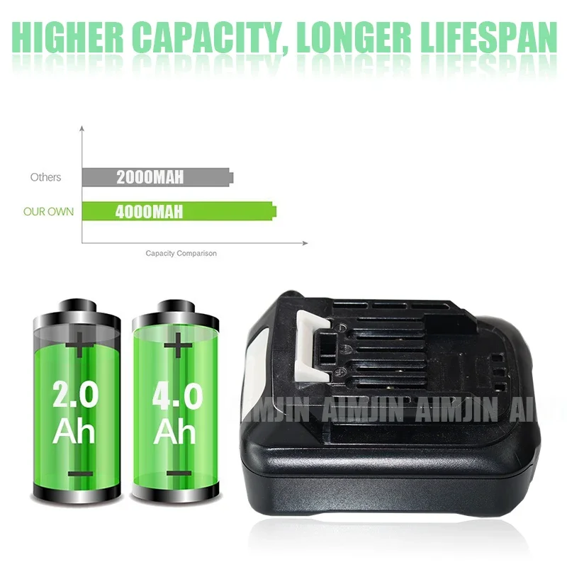 แบตเตอรี่แบบชาร์จไฟได้เครื่องมือไฟฟ้า Li-ion 10.8V 4000mAh BL1020 BL1021B สำหรับ Makita BL1016 BL1015 DF331D BL1021 BL1041