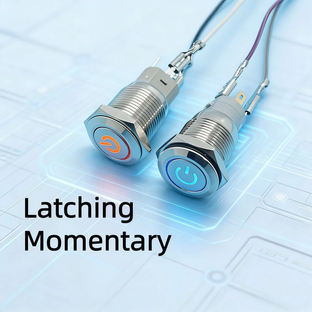16mm Metal Push Button Switch Momentary Latching Power Symbol LED 12V 24V 220V For Car Modification