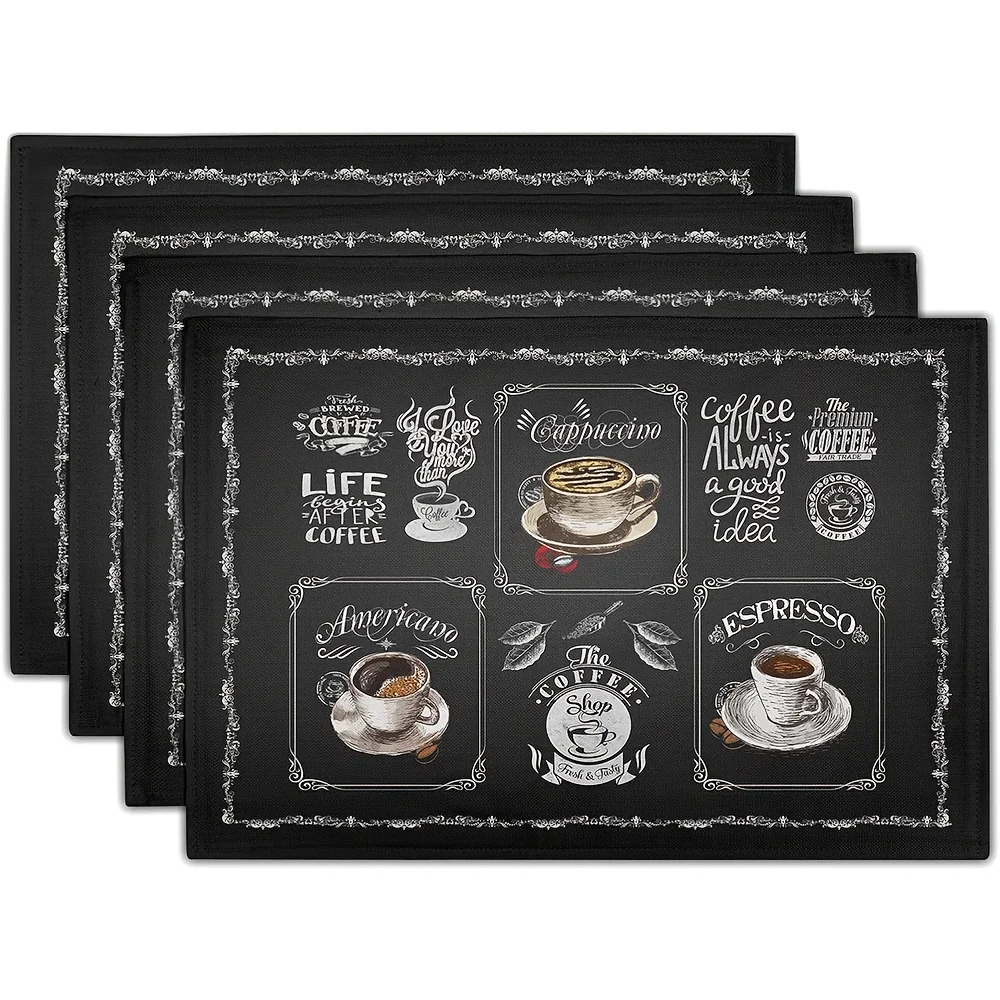 VIKAMA 4/6/8/10PC American Retro Kaffee Tischsets Wasserdichte Kaffeetassen Café Studie Wohnzimmer Dekoration