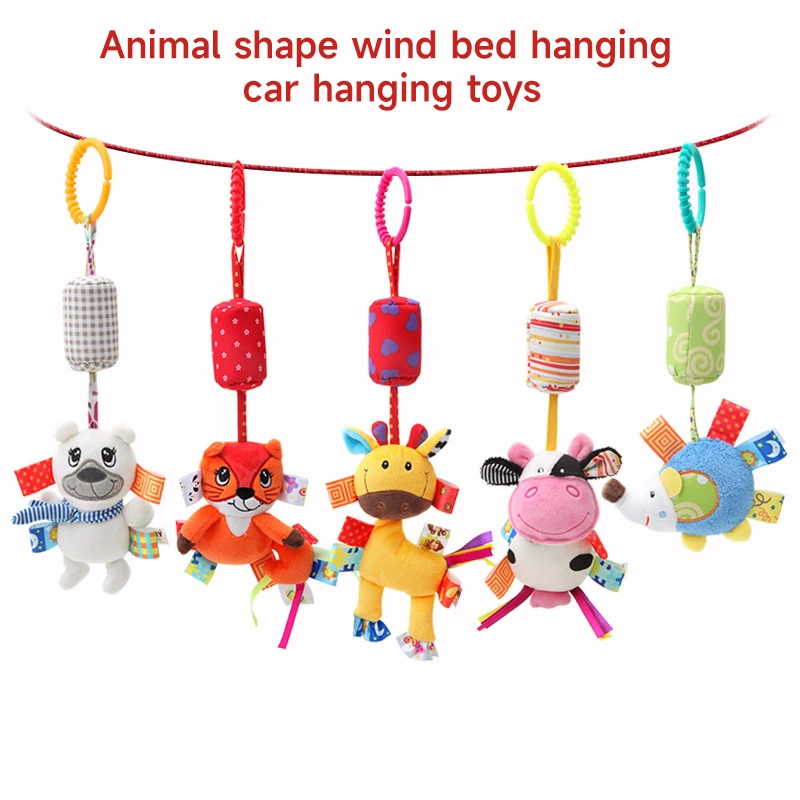 Brinquedos de pelúcia removíveis para bebê recém-nascido, Cartoon Animal Ring, The Bell, Crianças Sense Toys, Acompanhar Kids Sleep Action Figure