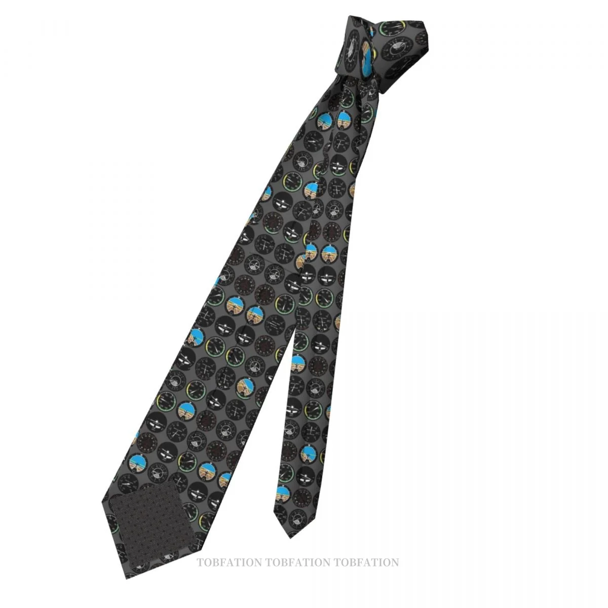 Flight Instruments Classic Men's Printed Polyester 8cm Width Necktie Cosplay Party Accessory