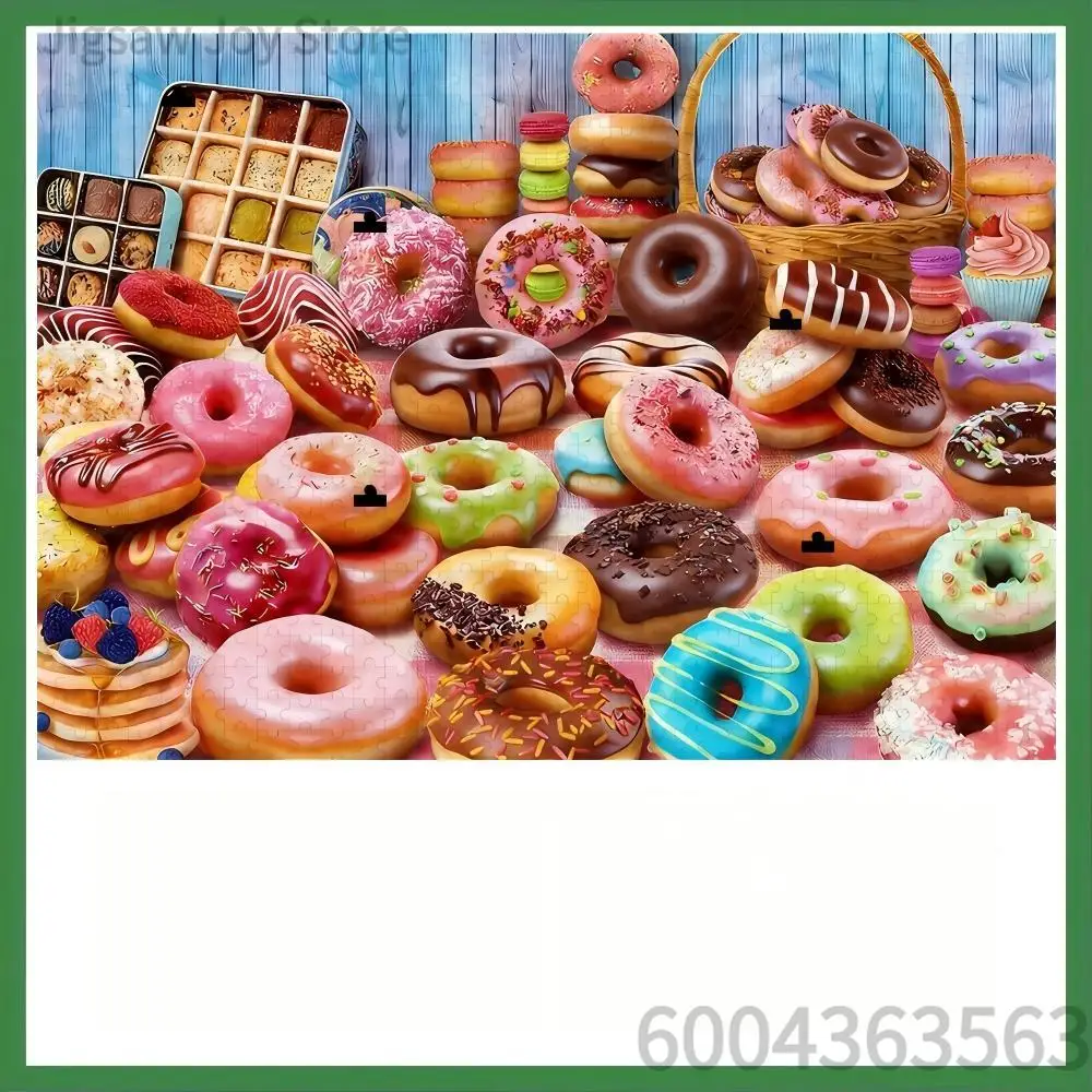 Jigsaw Puzzle Colorful Donuts Dessert,Food Truck Carnival,Elderly Couple RV Trip,Cute Girl &Ducks Cartoon Puzzle Home Decor Gift