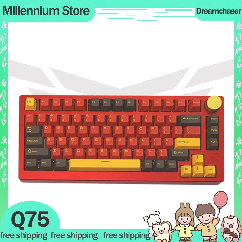 

Dreamchaser Q75 Mechanical Keyboard 3Mode 2.4G Wireless Bluetooth Keyboard 81keys Rgb Hot Swap Pbt Gasket Gaming Keyboards Gifts