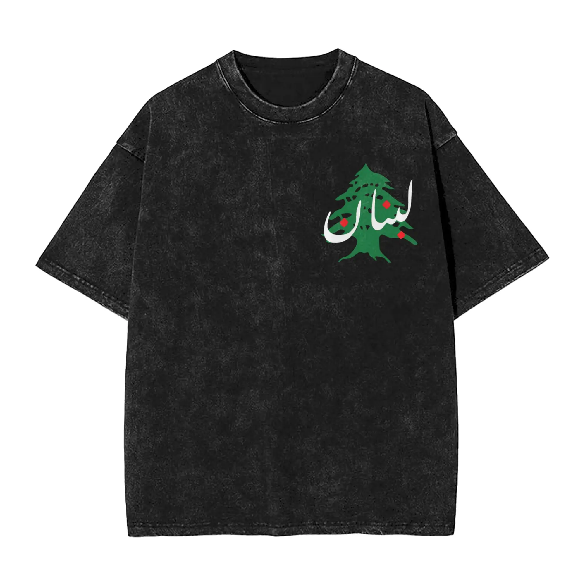 Lebanon Flag Map T-Shirt Summer  Vintage T-Shirts Casual Leisure Tee Shirt For Male Short-Sleeve Print Top Tees