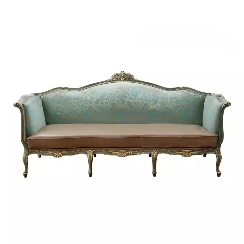 Luxury Solid Wood Carving Flower Sofa Set for Living Room - High-End 123 Combination Furniture for the Whole House