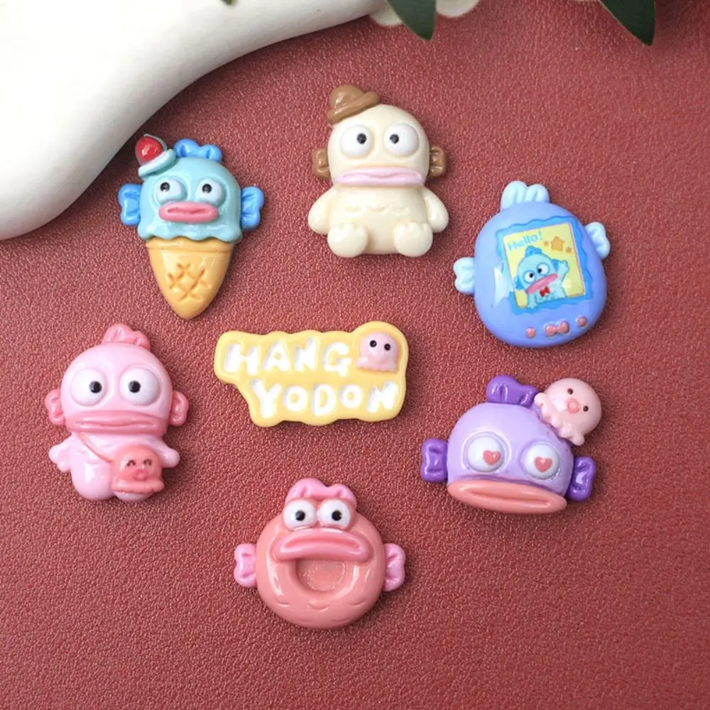 20pcs Cartoon Fish Resin Slime Charms Cream Gel Flatback for Croc Shoes Accessories Scrapbooking Hair Clip Phone Case Decor