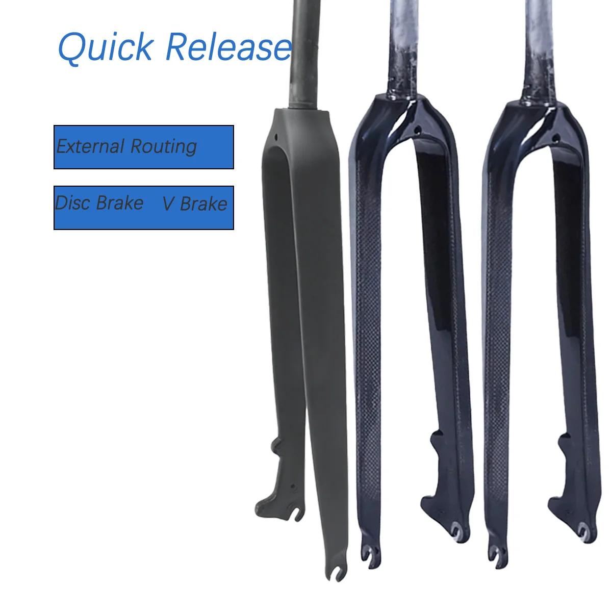 

Lightweight T1000 Carbon Mountain Bike Front Fork 300mm Length Steerer Tube Multi Size Wheel Universal MTB Bicycle Rigid Fork