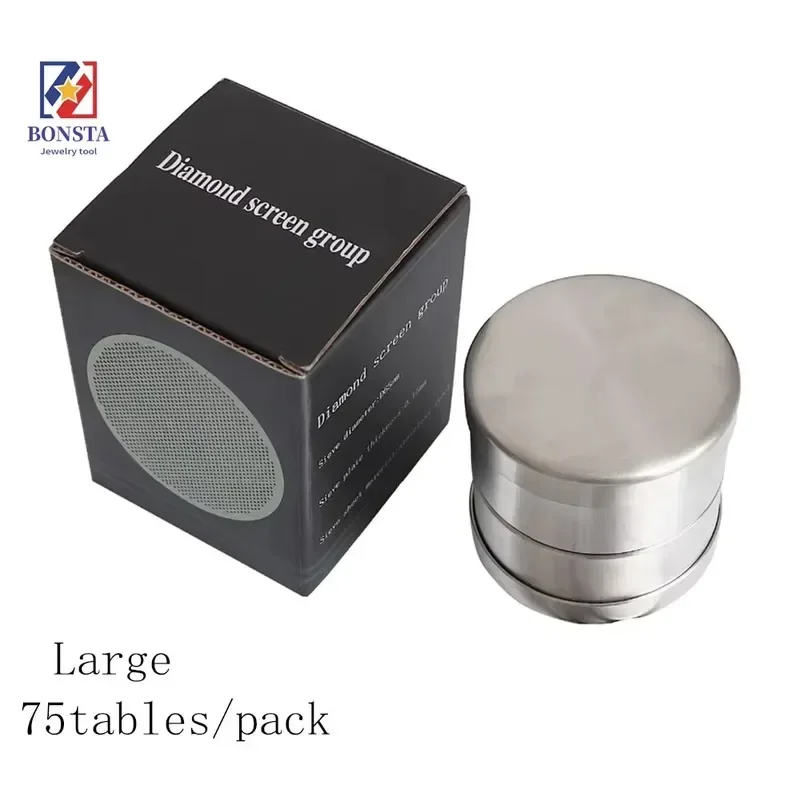 Bonsta Stainless Steel Diamond Sieves Set 65/75 Pcs Precision Mesh Grading Tools for Gemstone Size Sorting and Jewelry
