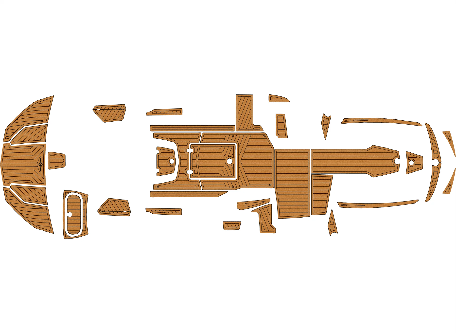 

Нескользящий коврик из морского искусственного тикового EVA -2014-2015 Самоклеящаяся подкладка для палубы лодки Nautique G21 1/4 дюйма (6 мм) для кабины и палубы