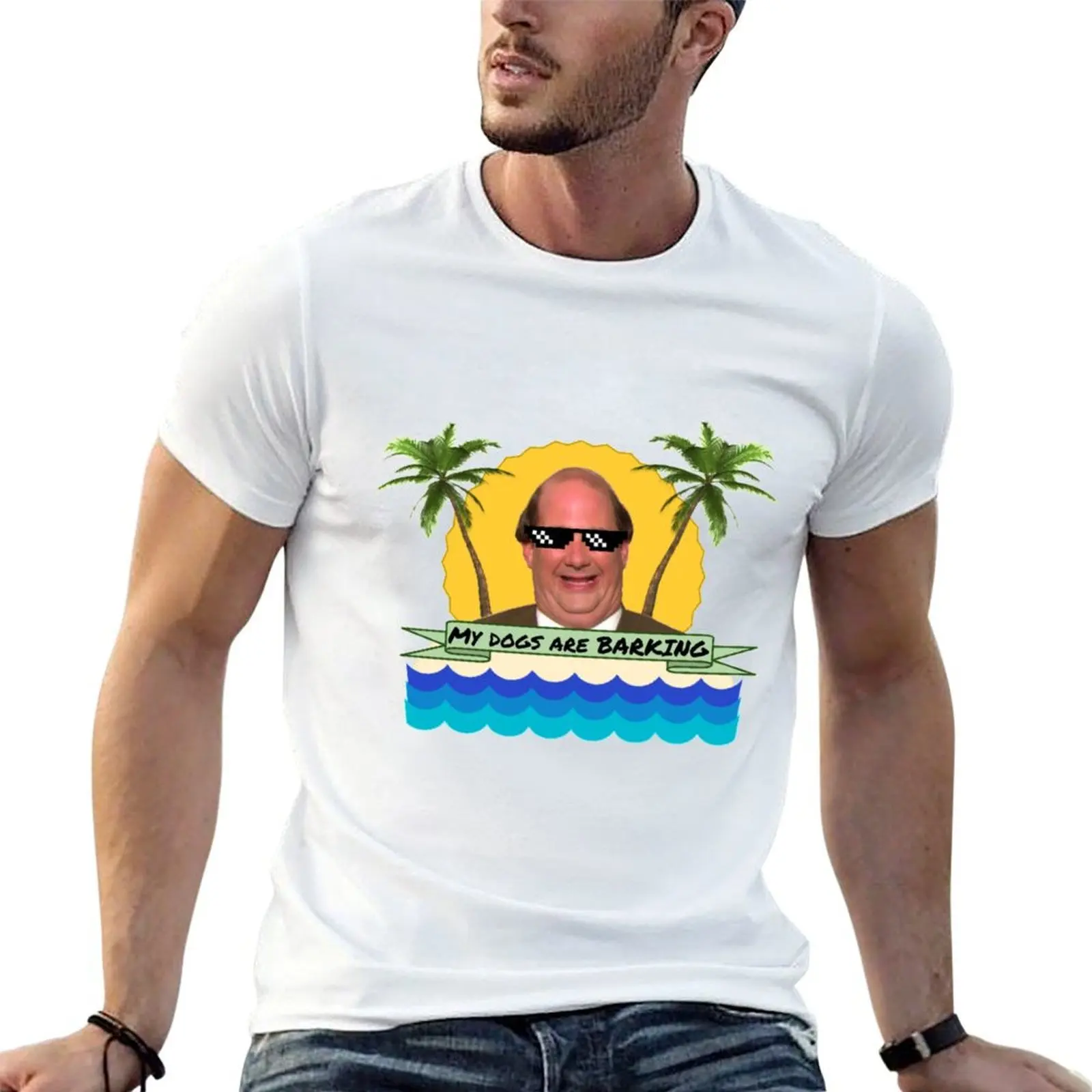 

Kevin Malone's Dogs Are Barking T-Shirt mens graphic t shirts t shirt man cotton T-Shirt