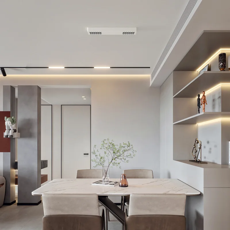 LED linear strip light minimalist ultra-thin restaurant without main light aisle anti-glare downlight