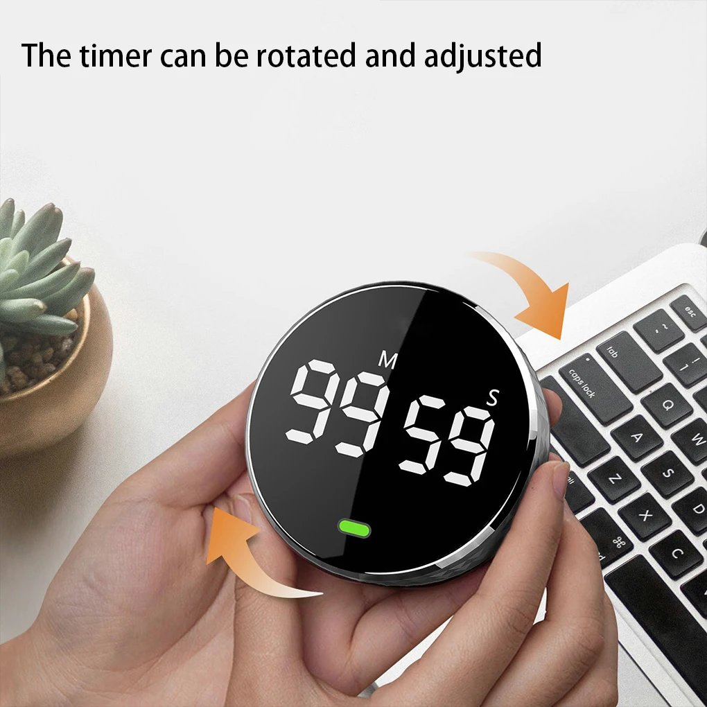 Kitchen Timer Cooking Gadget Battery-operated Rounded Countdown Device Time Reminding Equipment Alarm Clock Accessory  Type 3