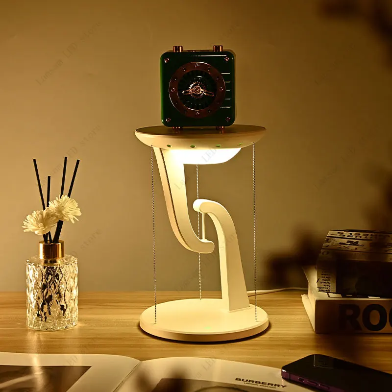 

Rechargeable LED Floating Lamp with 15W Wireless Fast Charging Touch Sensing Desk Light for Bedroom Living Room Study Office
