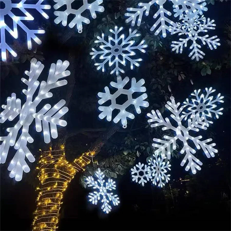 

Dia40CM Outdoor Snowflake LED Fairy Light Christmas Tree Snowflakes Hanging Garland Light Garden Party Snowflakes String Light