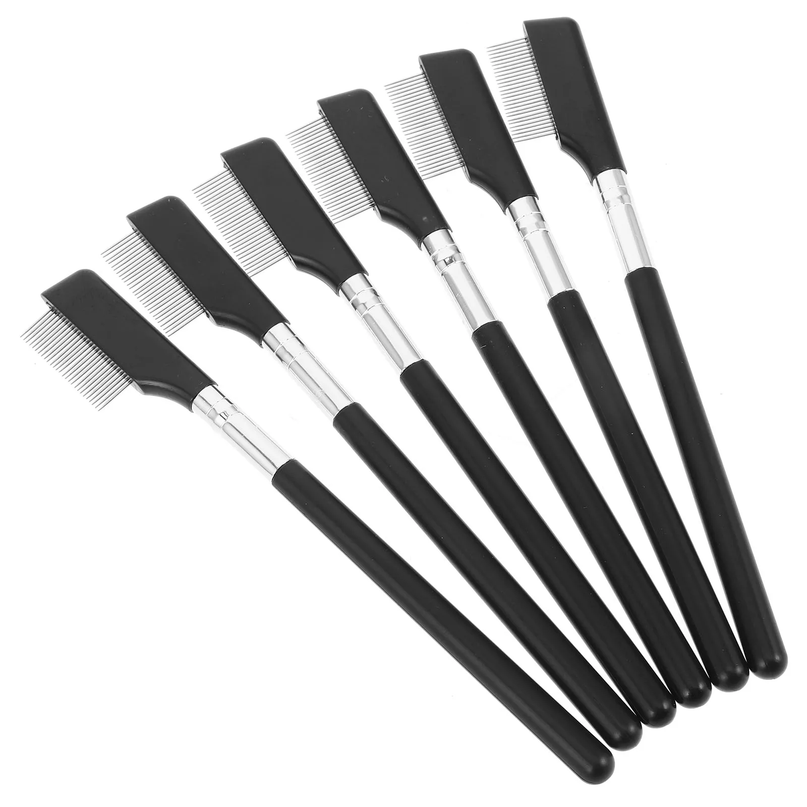 

6Pcs Eyelash Comb Metal Lash Separator Fine Teeth for Clump Free Lashes Mascara Removal Tool Styling Brow Grooming Portable
