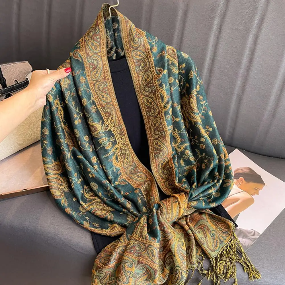 New Luxury Brand Autumn Lady Wrap Warm Winter Scarves Cashew Print Female Foulard Cotton Stoles Scarf Fashionable Design