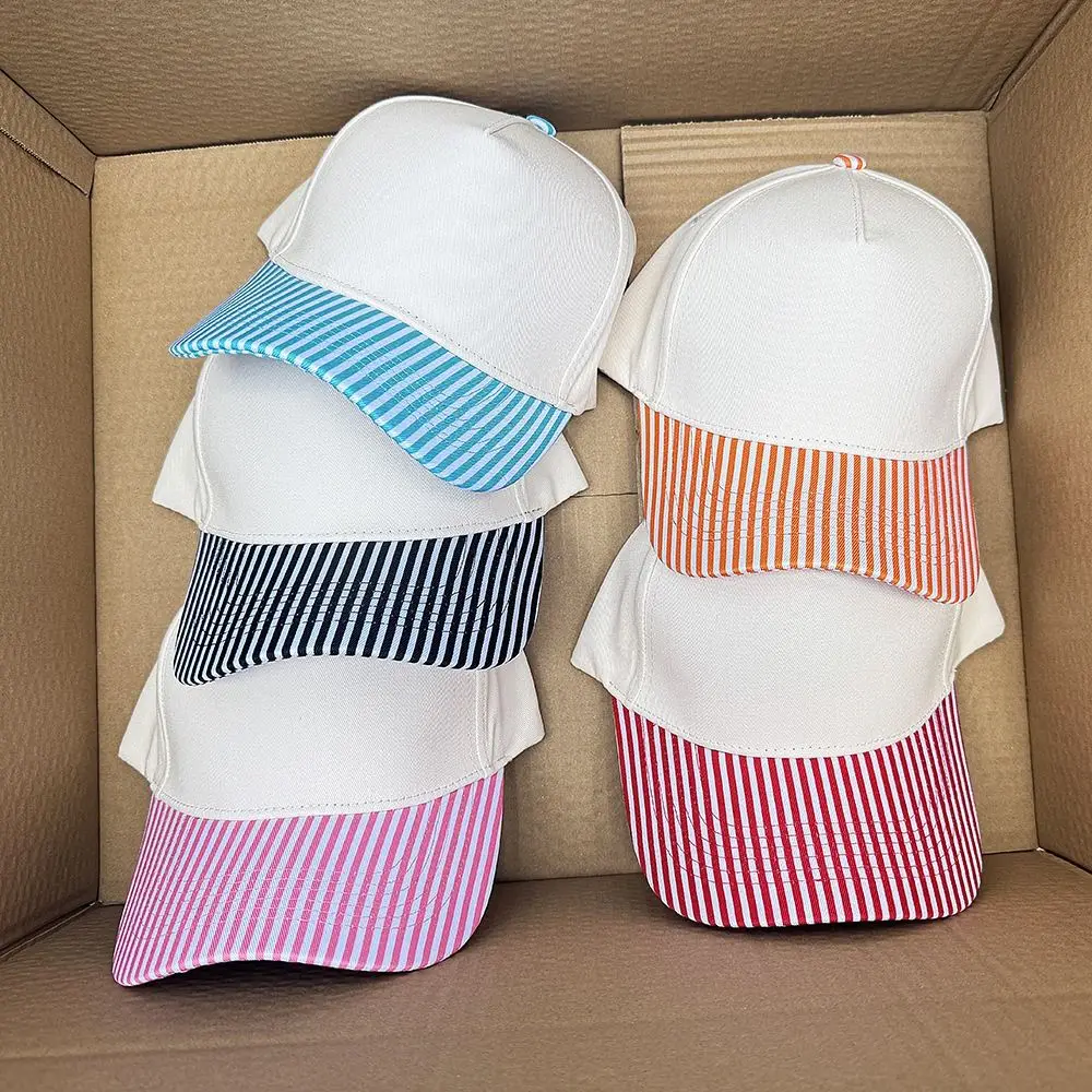 Versatile Creative Polka Dot Baseball Cap Cotton Adjustment Striped Baseball Hat Hip Hop Korean Sun Hat Girl