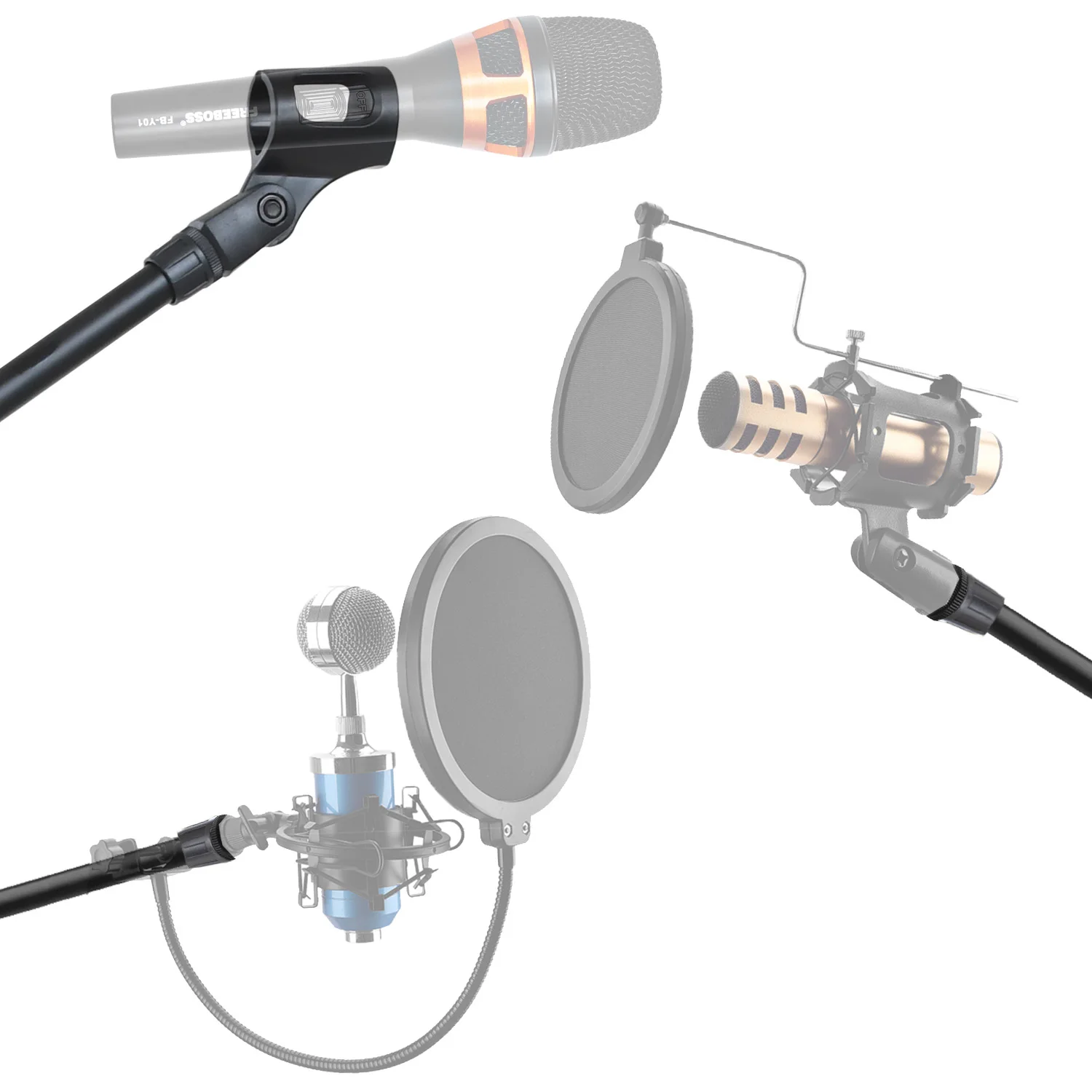 MS-017 Flexible Stage Microphone Stand Tripod Floor Microphone Stand Radio Microphone Stand