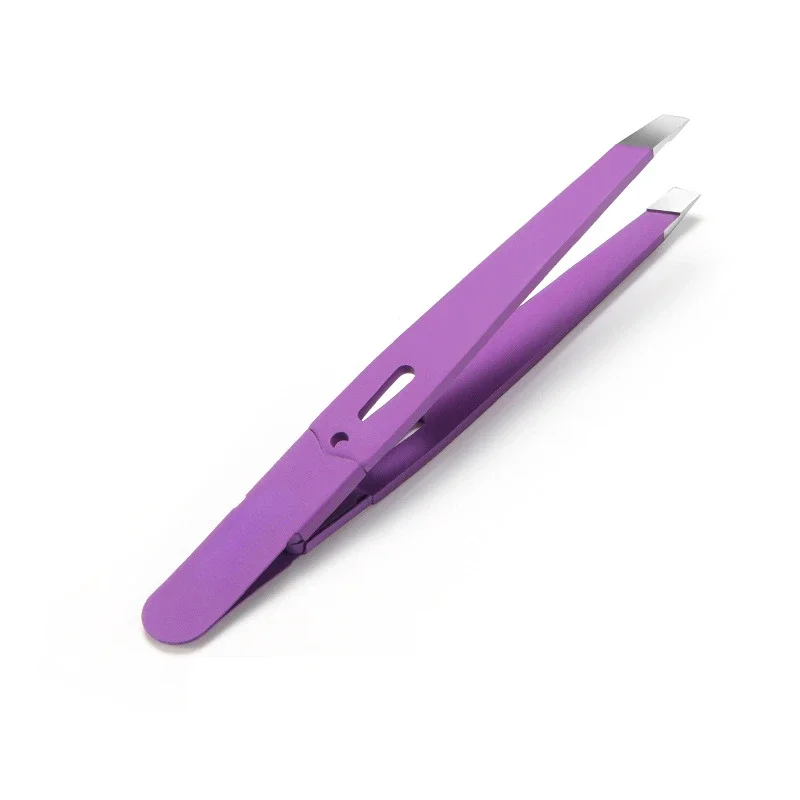 Wholesale Eyebrow Tweezer Colorful Hair Puller Beauty Fine Hairs Slanted Eye Brow Clips Stainless Steel Removal Makeup Tools