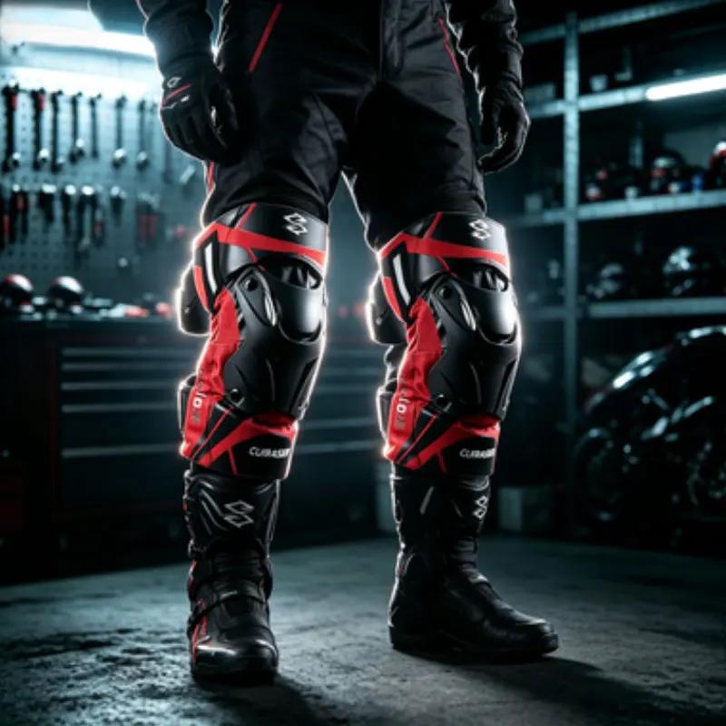 New Cross border Hot selling Outdoor Off road Motorcycle Knee Protector Reflective Wear resistant Riding Knee Protector for Men