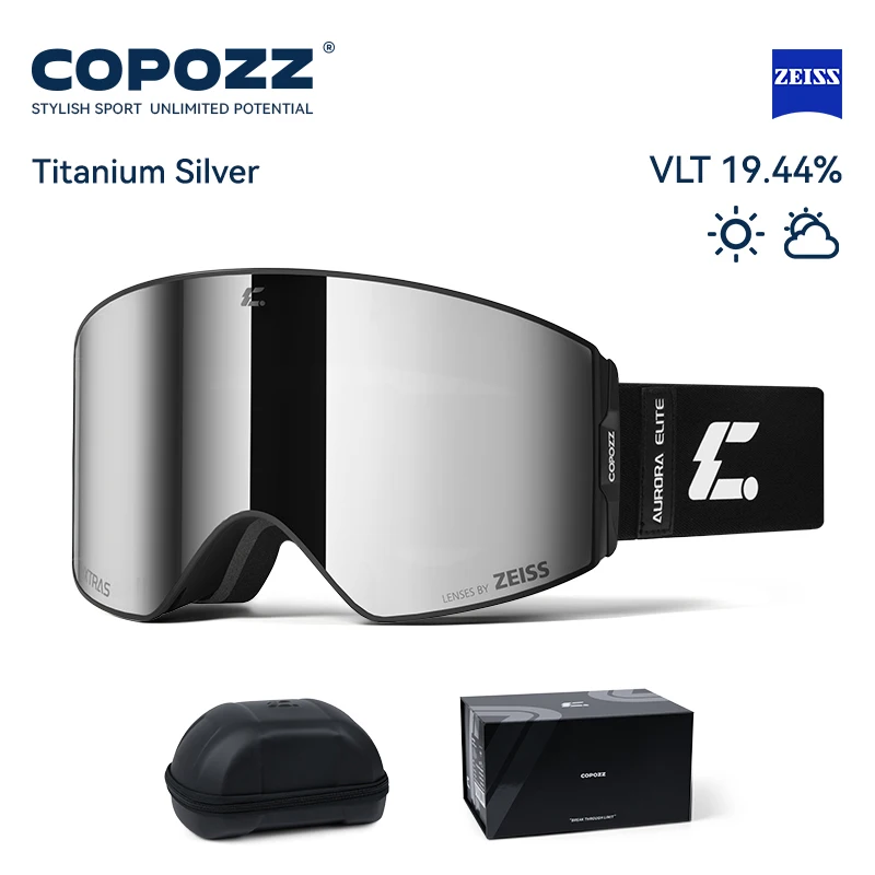 COPOZZ New Men Magnetic Ski Goggles Adult Anti-fog Ski Glasses UV400 Protection Snow Snowboard Goggle Eyewear with Zeiss Lens
