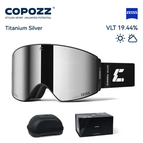 COPOZZ 새로운 남성 자기 스키 고글 성인 안개 방지 스키 안경 UV400 보호 Zeiss 렌즈가있는 스노우 스노우 보드 고글 안경