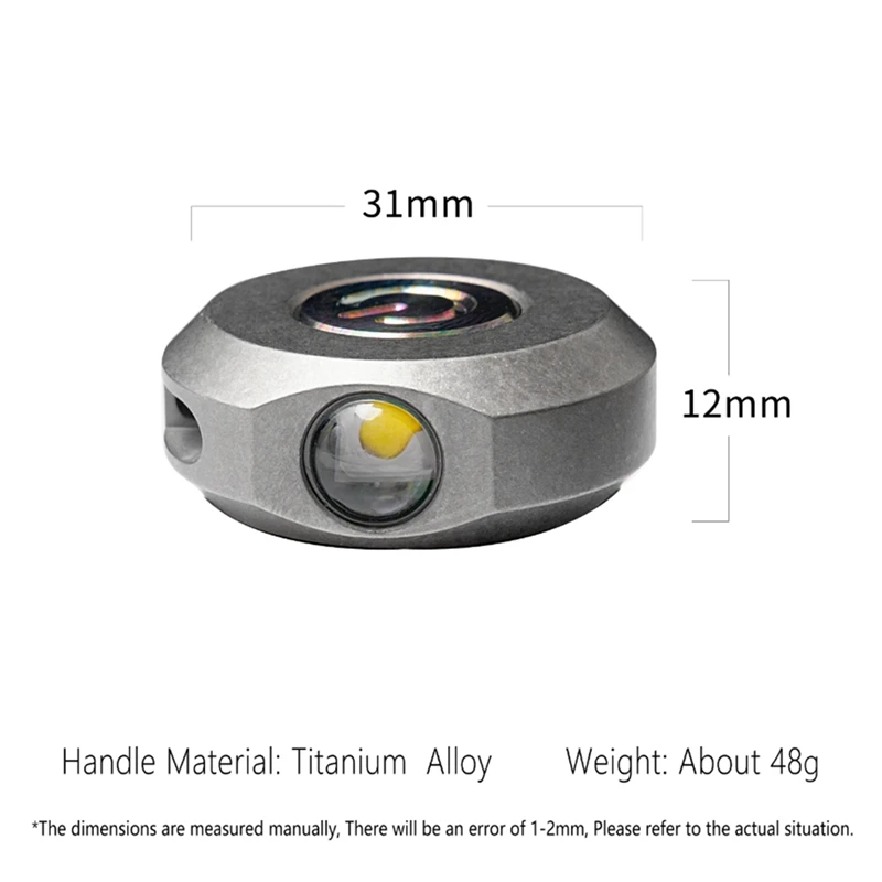 AB09-Mini lampe de poche en alliage de titane, Rechargeable, lumineuse, Portable, avec éclairage magnétique, Camping en plein air